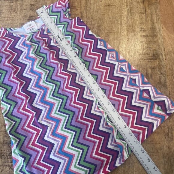 HANNA ANDERSSON Knit Dress Girls 110 US 5 6 Purple Zig Zag Cap Sleeve Summer - Picture 7 of 9